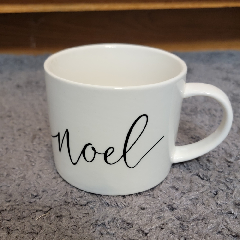 White Ceramic Mug with Script Design